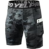 SPVISE Compression Shorts Men Spandex Sports Shorts Workout Running Gym Shorts Cool Dry Athletic Baselayer Underwear Pockets