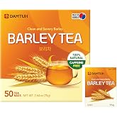 Damtuh Korean Roasted Barley Tea Bags, Caffeine-Free, 50 Count | Toasted, nutty, mildly sweet; 100 percent roasted Korean barley; 1.5 g individually wrapped tea bags