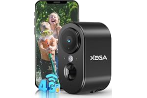 Xega 4G Cellular Security Camera Indoor Bulit-in SIM Card, 2K No Wi-Fi LTE Camera Portable with 6000mAh Battery, PIR Motion D