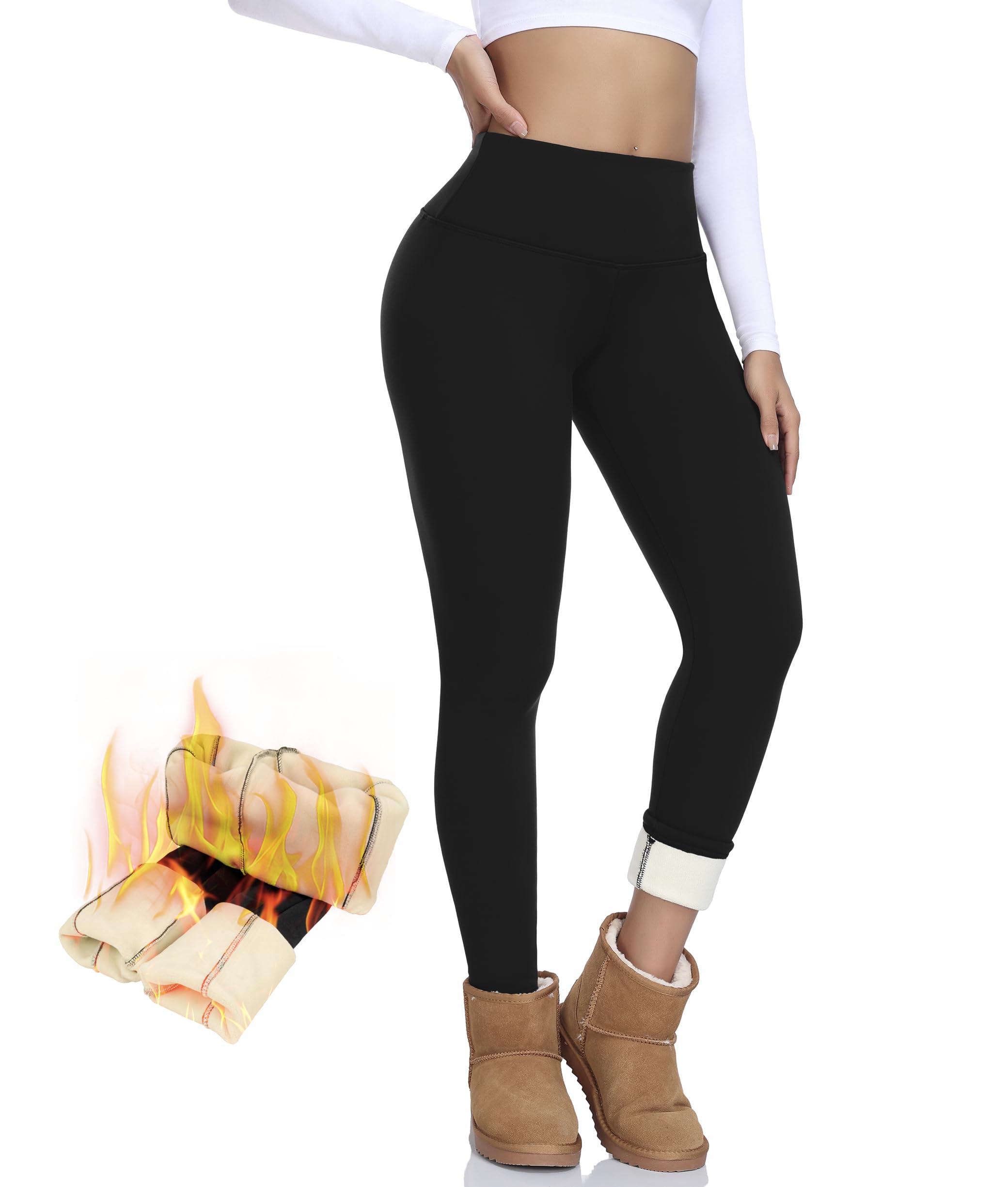 Photo 1 of NEW YOUNG Thick Fleece Lined Leggings Women-High Waisted Winter Thermal Warm Yoga Pants Tummy Control