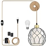 Ruzectt Plug in Pendant Light,Hanging Light with