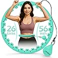 JLoibao Weighted Hula Circle with 26 Links(56 Inch) for Adults Weight Loss, Infinity Fitness Hoop Plus Size, for Women Smart Exercise Equipment