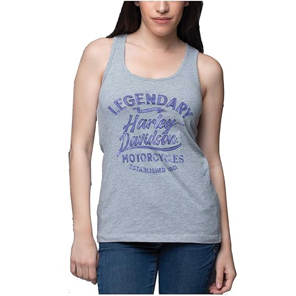 Harley-Davidson Women's Textured B&S Racerback Sleeveless Tank Top