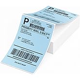 Phomemo 4X6'' Thermal Shipping Label - Pack of 100 4x6 Fan-Fold Label for Shipping Labels, Address, Mail, Product Logo Labels, Commercial Grade, Blue