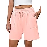 Cowasto Womens Cotton Sweat Shorts Casual Summer Loose Athletic Short Drawstring Waist Lounge Running Shorts with Pockets