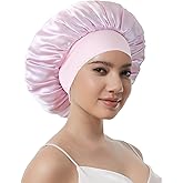 100% Mulberry Silk Bonnet for Sleeping Women, Real Pure Silk Bonnets, Double Layer Sleep Cap with Elastic Band for Curly Hair