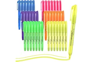 coruscant Highlighter - 36 pack color highlighter, color transparent visible fluorescent pen shell, wide chisel point mark, fluorescent pen, school, office