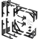 WEKIS 2 Sets Anti Sag Gate Kit Heavy Duty No Sag Kit Gate Corner Brace Bracket for Wooden Fence Gate with Self-Locking Gate Latch