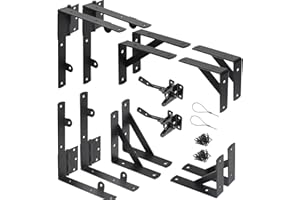 WEKIS 2 Sets Anti Sag Gate Kit Heavy Duty No Sag Kit Gate Corner Brace Bracket for Wooden Fence Gate with Self-Locking Gate Latch