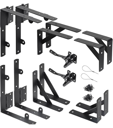 Supkiir 2-Pack Anti-Sag Gate Kit – Steel Cable Support Hardware For Wood Fences, Adjustable Turnbuckle & D-Rings, Indoor/Outdoor Use