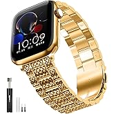 maenwvo Relief Sculpture Metal Bands Compatible Apple Watch Bands 49mm 46mm 45mm 44mm 42mm 41mm 40mm 38mm Men & Women 3D Print Stainless Steel Strap for iWatch Bands Ultra 2, SE, Ultra Series 10 9 8 7 6 5 4 3 2 1
