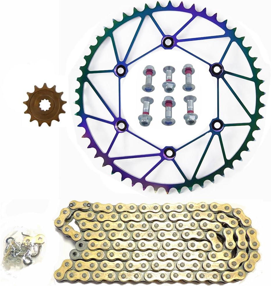 Dirt Tricks Front & SE CHROMATIC Rear Sprockets + Regina Z Ring Chain Kit - 13/49 - compatible with 2013-on Suzuki RMZ250