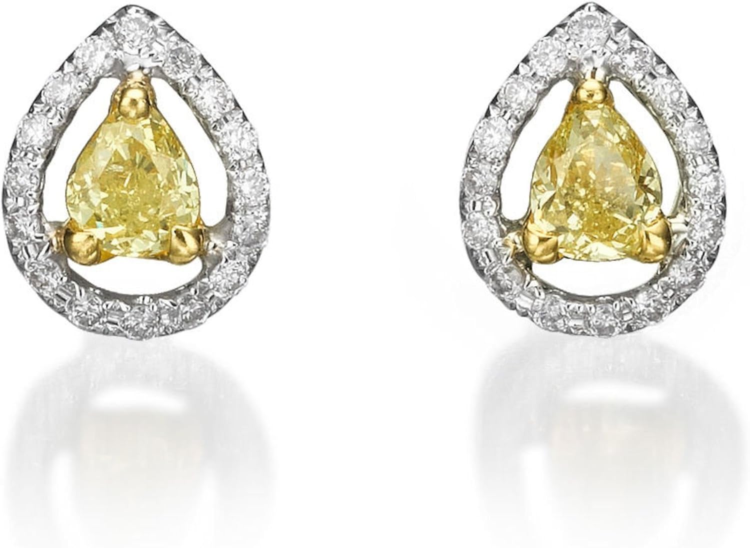 0.63 Carat Pear Shape Diamonds Earrings 18K White Gold Women Diamnd Stud Earrings