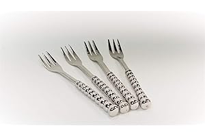 Elegance 72024 Bead 4-Pc Cocktail Forks, Silver