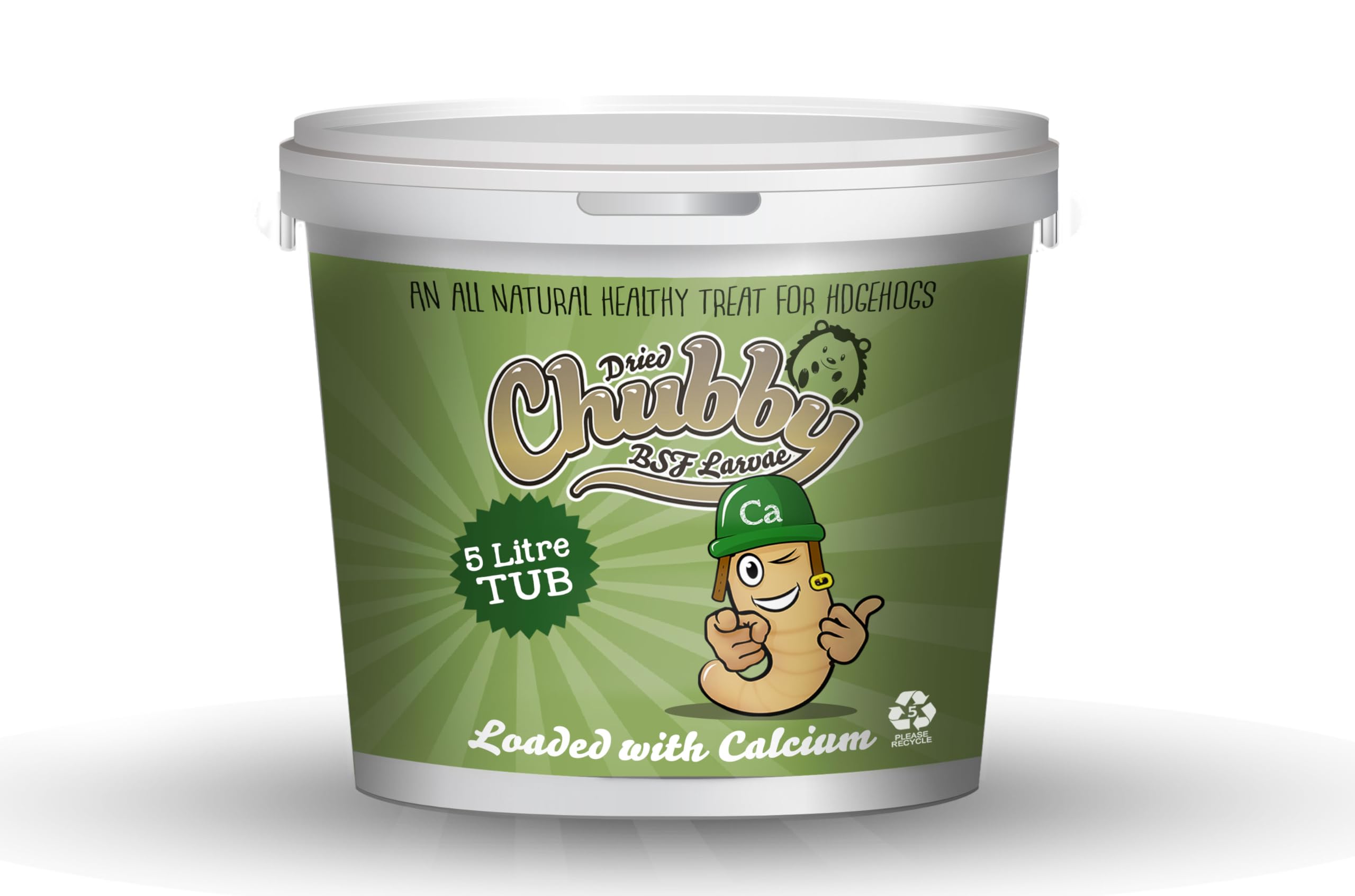 Chubby Mealworms Dried Calci Worms for Hedgehog (5 Litre), Calciworms Treats with More Calcium than Meal Worms, Dried Black Soldier Fly Larvae Food for Wild Life