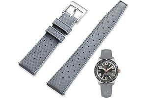 Niziruoup FKM Rubber Watch Strap Quick Release Tropical Style Fluororubber 18mm 19mm 20mm 21mm 22mm Soft Breathable Durable FKM Rubber Watch Band Universal Replacement Band Strap for Men Women