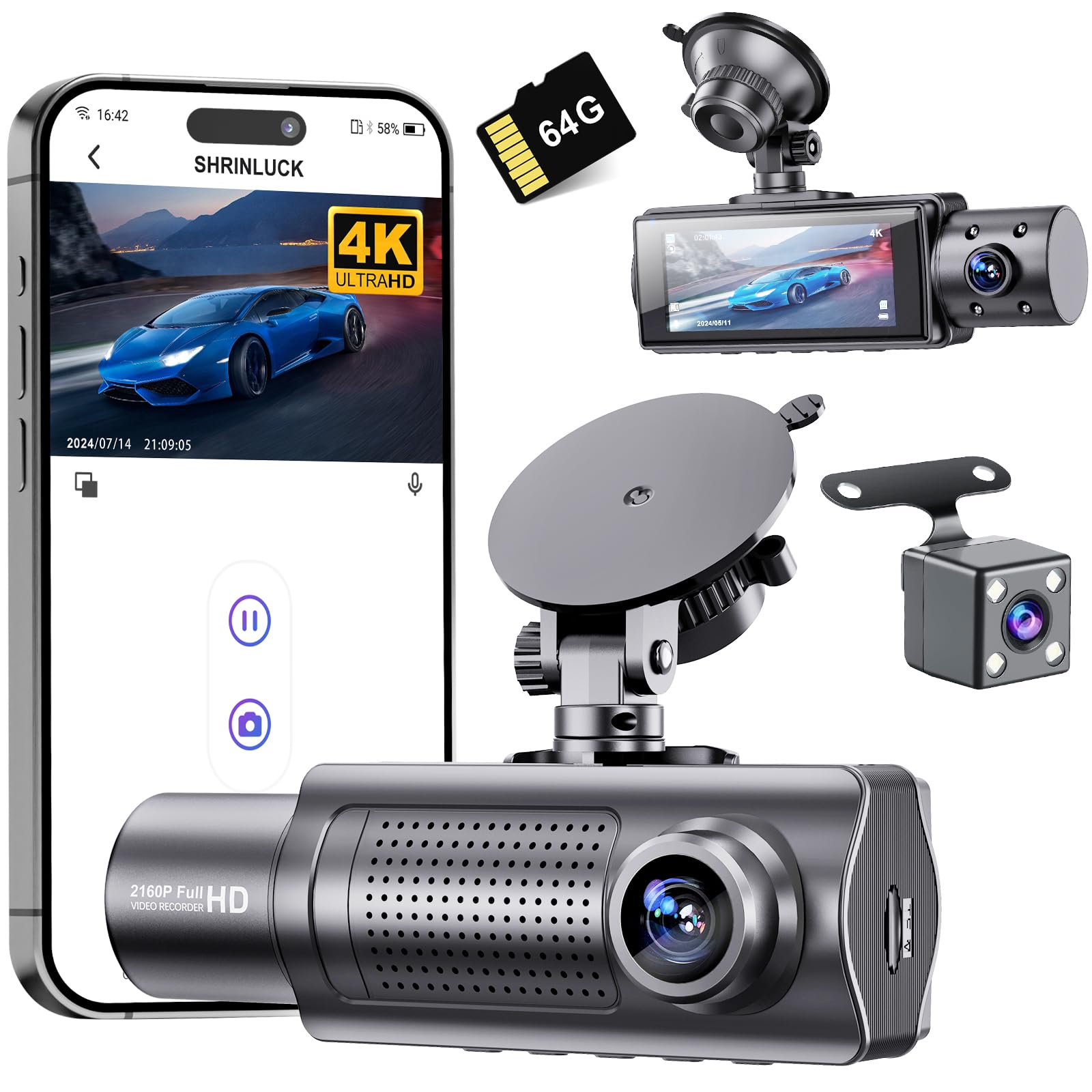 Miden 3-Channel Dash Cam
