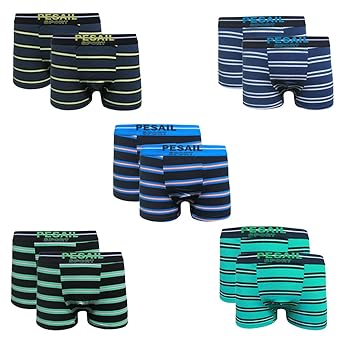 Topgoods-Retroshorts Pesail 2-4-5-6-9-12er Pack Boxershorts Herren Bunt Horizontal Streifen Baumwoll Unterwäsche Sport Retro 