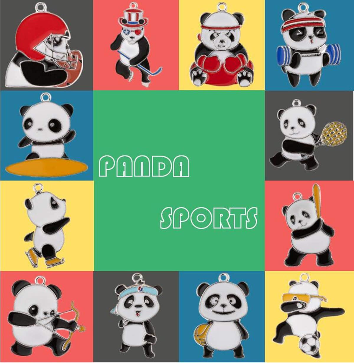 Winssigma Sports Panda Necklace with Black Cord Panda Jewelry Gift for Teen Girls and Boys: Clothing