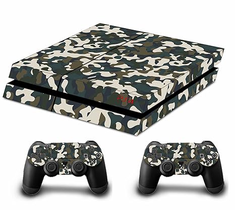 Camouflage Tankstopp FACEPLATES Skin Sticker für Konsole PS4 x 1 und das Controller x 2 grau grau