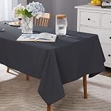 Deconovo Oxford Tablecloth 130x130 cm Dark Grey Water Resistant view 8