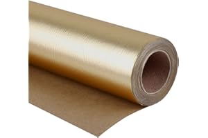 WRAPAHOLIC Wrapping Paper Roll - Basic Texture Matte Gold for Birthday, Holiday, Wedding, Baby Shower Wrap - 30 inch x 16.5 feet