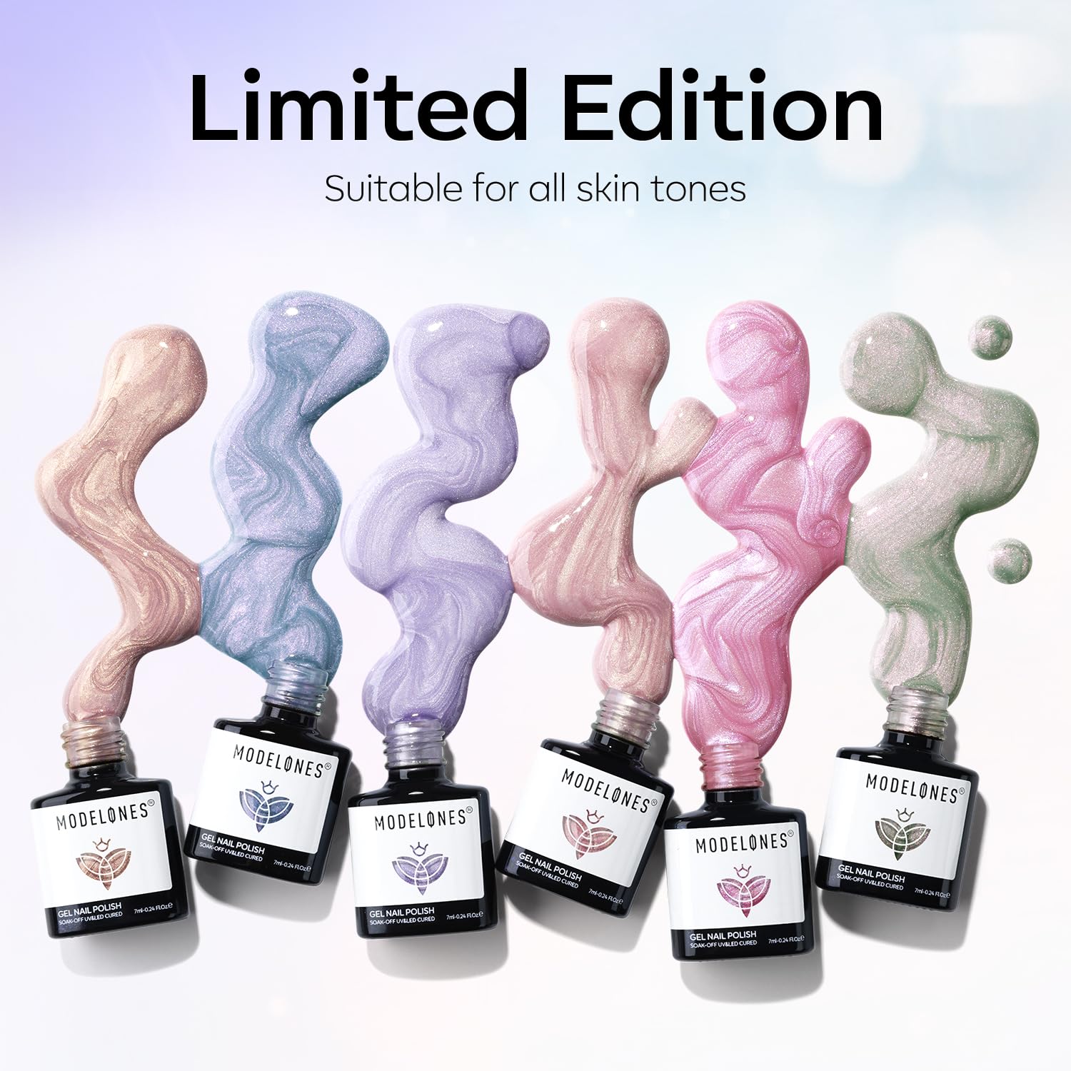 Modelones Pearl Gel Nail Polish, 6 Colors Shimmer Cat Eye Magnetic Nail Drawing Set with Magnet, Iridescent Mermaid Swirl Shell Thread Purple Pink Blue Glitter, Summer DIY Manicure Gift for Women Girl - Image 5