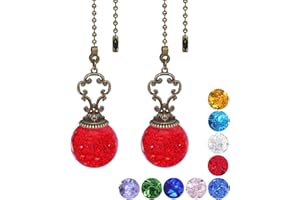 LONGSHENG - SINCE 2001 - Vintage 2PCS Red Ceiling Fan Pull Chain Pull Chain Light Fixture Extension Fan Pull Decorative