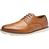 Vostey Mens Casual Dress Shoes Wingtip Plain Business Dress Shoes for Men