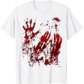 Bloody Halloween Shirt Blood Splatter Zombie Hand Graphic T-Shirt