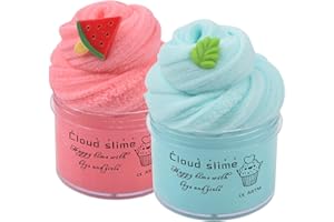 2 Pack Cloud Slime Kit, Scented DIY Slime for Girls Boys, Stress Relief Sensory Toys Cute Stuff, Cool Teen Girl Birthday Gift