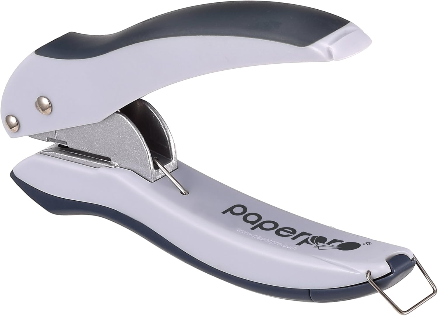 Bostitch Office EZ Squeeze One-Hole Punch, 10 Sheets, Gray/Blue (2402): Office Products