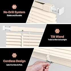 LazBlinds No Tools No Drill Cordless 1" Vinyl Mini