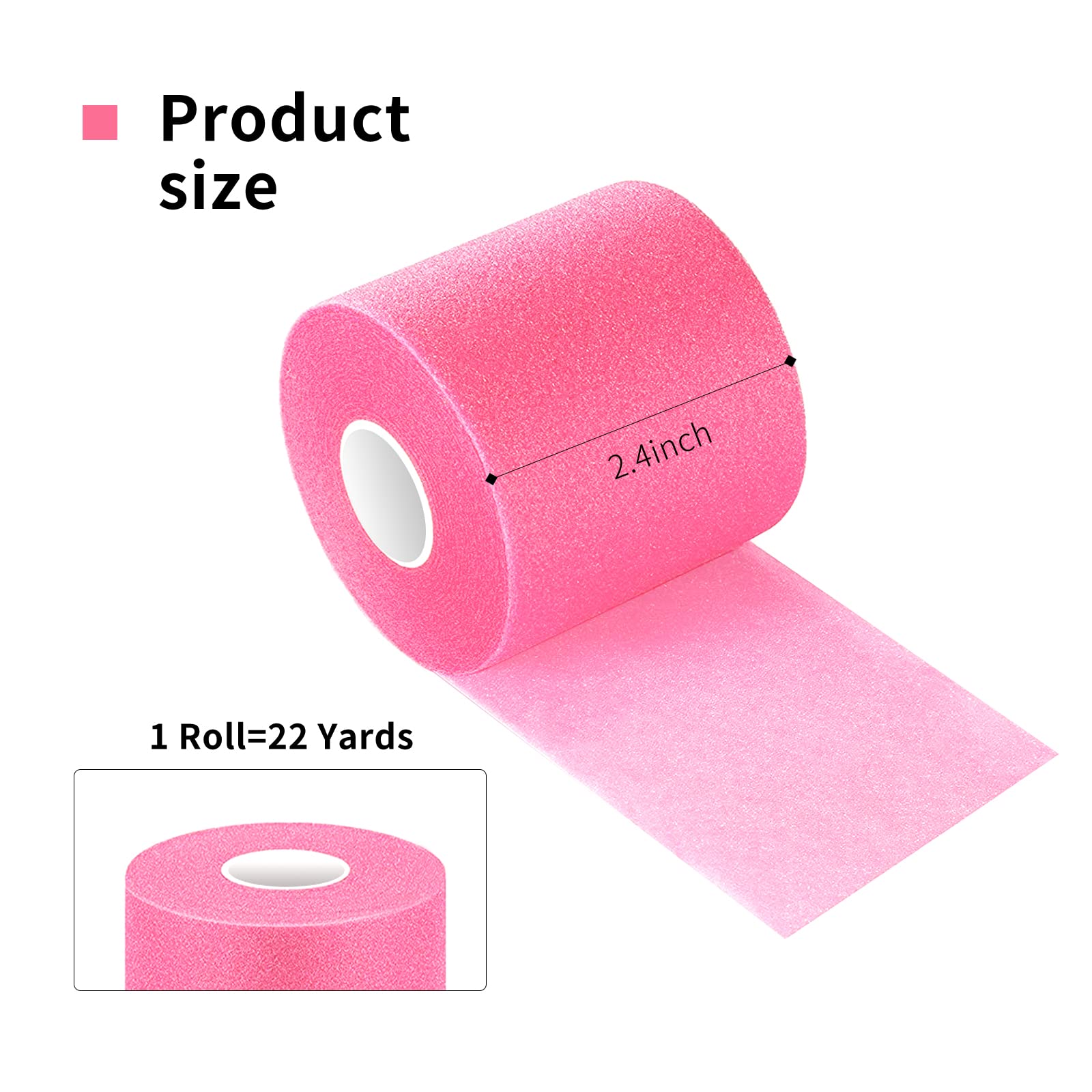 ADMITRY Pre Wrap Tape Athletic,3 Rolls X 22 Yards Blue Prewrap,Headbands for Hair,Foam Underwrap Sports Wrap