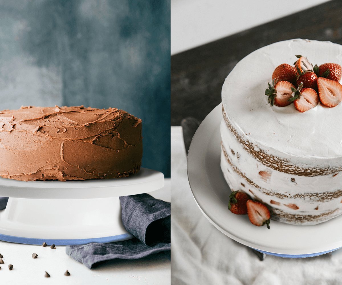 Napravi Rs Gibot Plateau Tournant Presentoir Gateau Avec 2 Piece Spatule Patisserie Et 3 Piece Grattoir A Gateau Pour Ganache Et Decorer Gateaux Patisseries Diametre De 28cm Blanc Vaisselle Et Arts De La
