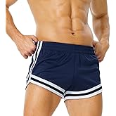 AIMPACT Men's Mesh Booty Shorts 3 Inch Lightweight Athletic Sportswear Gym Workout Retro Running Short Shorts