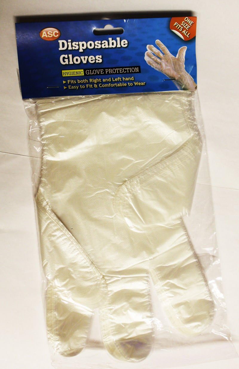 100 PC PLASTIC DISPOSABLE GLOVES ONE SIZE FITS ALL Amazon.co.uk