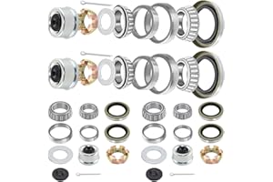 TGKJMAD 4 Sets 7,000 lb Boat Trailer Axle Bearing Kits, 25580 14125A Bearings, Double Lip Grease Seals 10-36 and 10-10, 2.72" Dust Caps, Fits 7,000 lb 8-Lug hubs and Tandem axles with #42 spindles