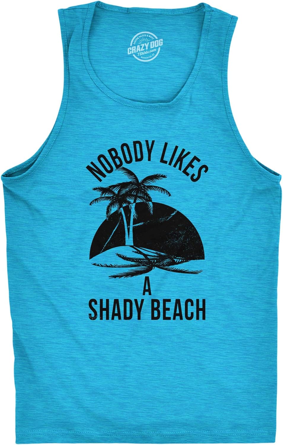 Crazy Dog T-Shirts Mens Shady Beach Funny Cool Tees Sleeveless Gym Workout Novelty Fitness Tanktop: Clothing