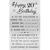 MOQIYXL 20th Birthday Card for Daughter, 20 Year Old Gifts for Daughter Engraved Wallet Card