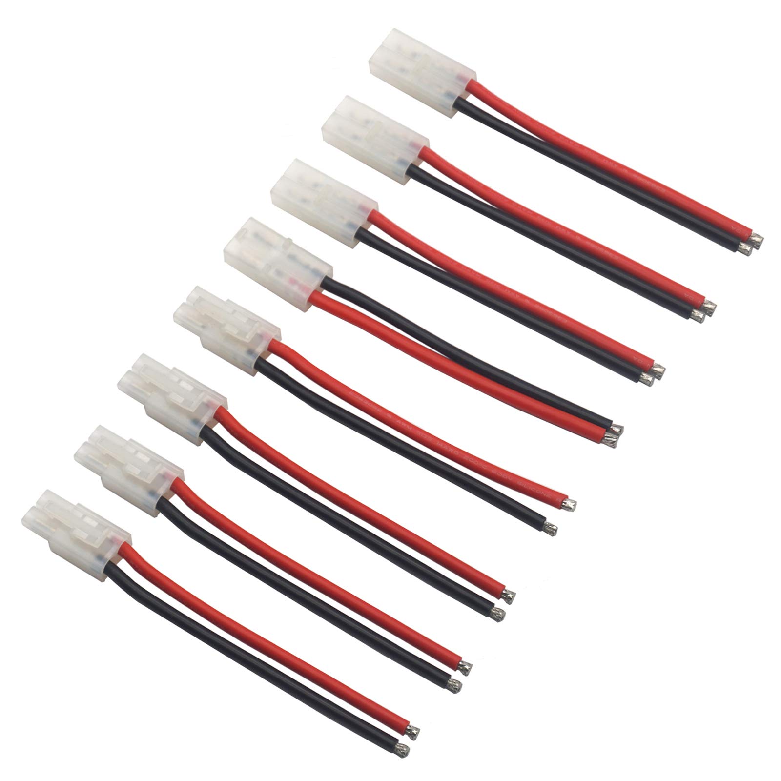 Photo 1 of Vgoohobby 4Pairs Adapter Compatible with Tamiya Style Plug Male Female Connector w/10cm 14AWG Silicon Wire Cable for RC Car Lipo Battery Charger FPV Truck Boat