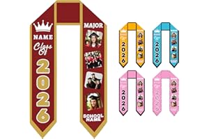 Personalized Graduation Stole-Commencement Stole for Class of 2026 Congratulations Sash with Photo and Name Graduation Gift