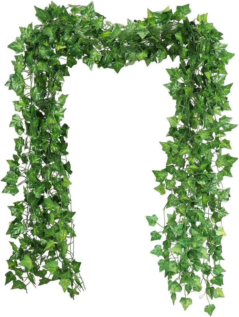 hanging wall greenery on Amazon Com Rauvolfia 86 Ft 12 Pack Artificial Fake Hanging Vine Plants Leaves Greenery Garlands For Wedding Party Wall Patio Or Yard Decoration Perfect As Fence Privacy Screen Sweet Potato Kitchen Dining