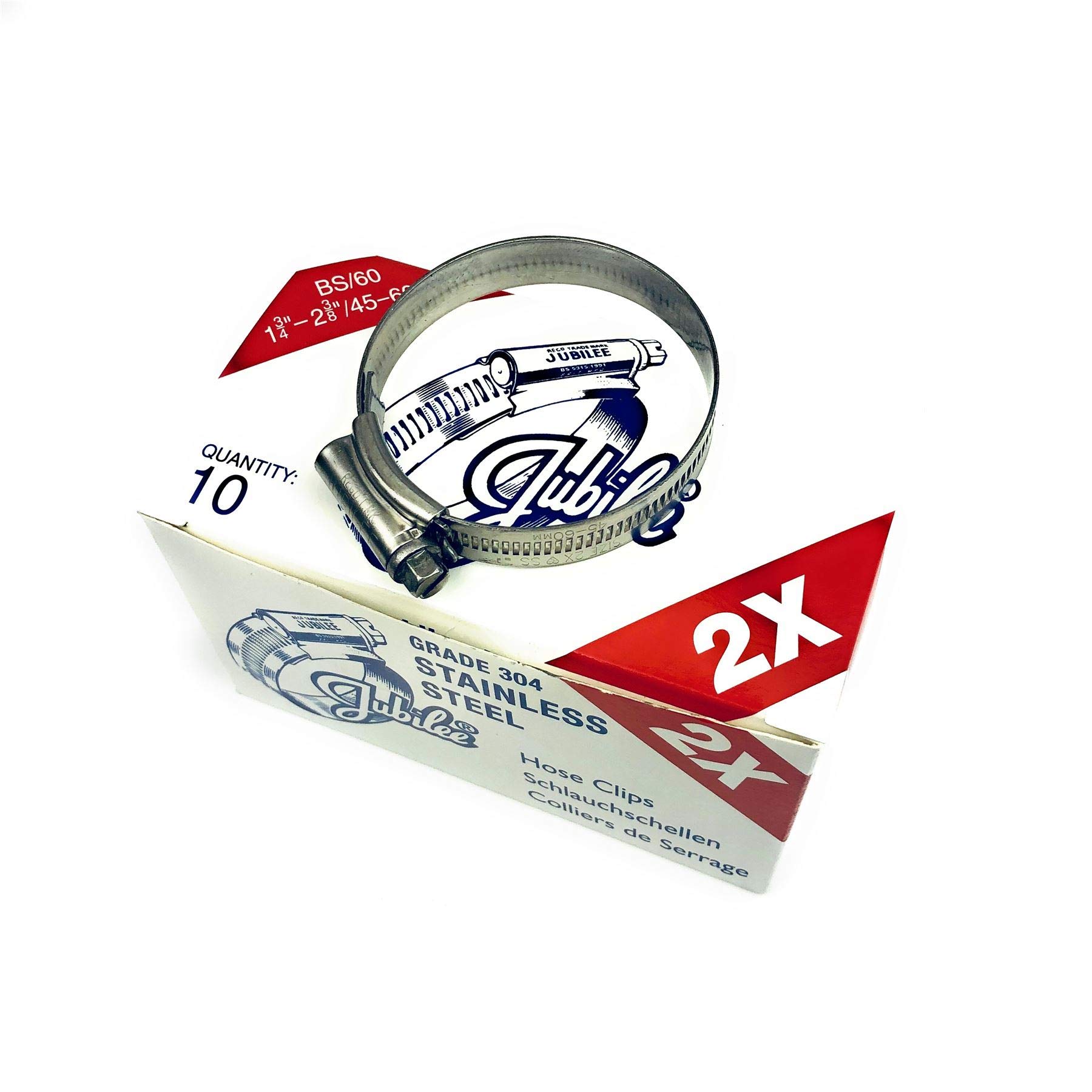 Jubilee® Stainless Steel SS304 Hose Clamp 45-60mm x 10