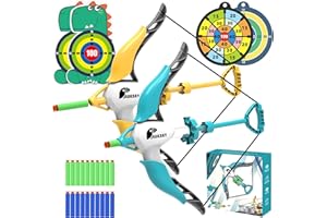 AUKSKY 2 Pack Bow and Arrow for Kids - Archery Set with 20 Suction Cup Arrows & 4 Targets,Outdoor Archery Set for Kids Boys & Girls