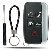 MechanMagic Key Fob Shell Case Replacement Fits for Land Rover Range Rover Sport Evoque LR4 LR2 Jaguar XJ XF XK F-Type F-PACE XE 2010-2018 Keyless Entry Remote Control 5 Button Pad Cover