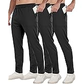 3 Pack Men's Workout Sweatpants with Pockets,Athletic Gym Tapered Joggers Pants for Men Running Pants