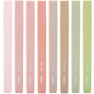 Mr. Pen- Aesthetic Highlighters, 8 pcs, Chisel Tip, Boho Colors, No Bleed Bible Highlighter Pastel, Assorted Colors, Cute
