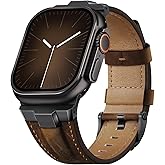 Suitisbest Leather Band Compatible for Apple Watch Ultra Band 49mm 46mm 45mm 44mm 42mm 41mm 40mm, Genuine Leather Replacement Strap for iWatch series 11 10 9 8 7 6 5 4 3 2 1, SE 3 2 1, Ultra 3 2 1