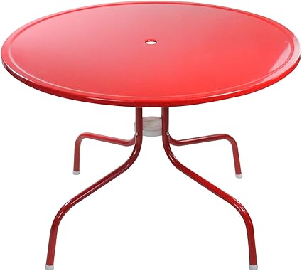 Amazon Com Northlight 39 25 Inch Outdoor Retro Metal Tulip Dining Table Red Garden Outdoor